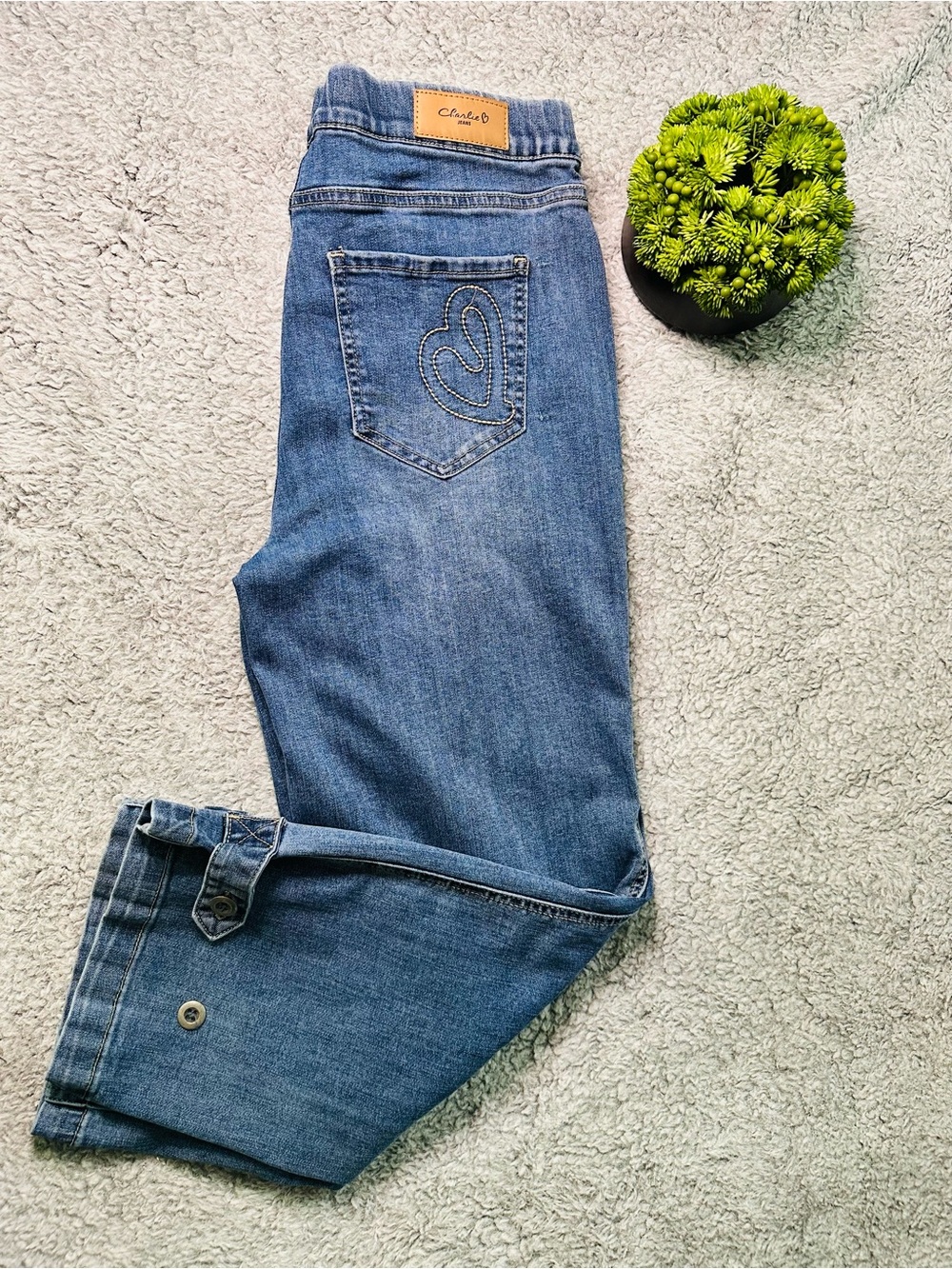 ✨🦋 Y2K Cropped Wide Leg Jeans Light Wash Boho Chic Denim